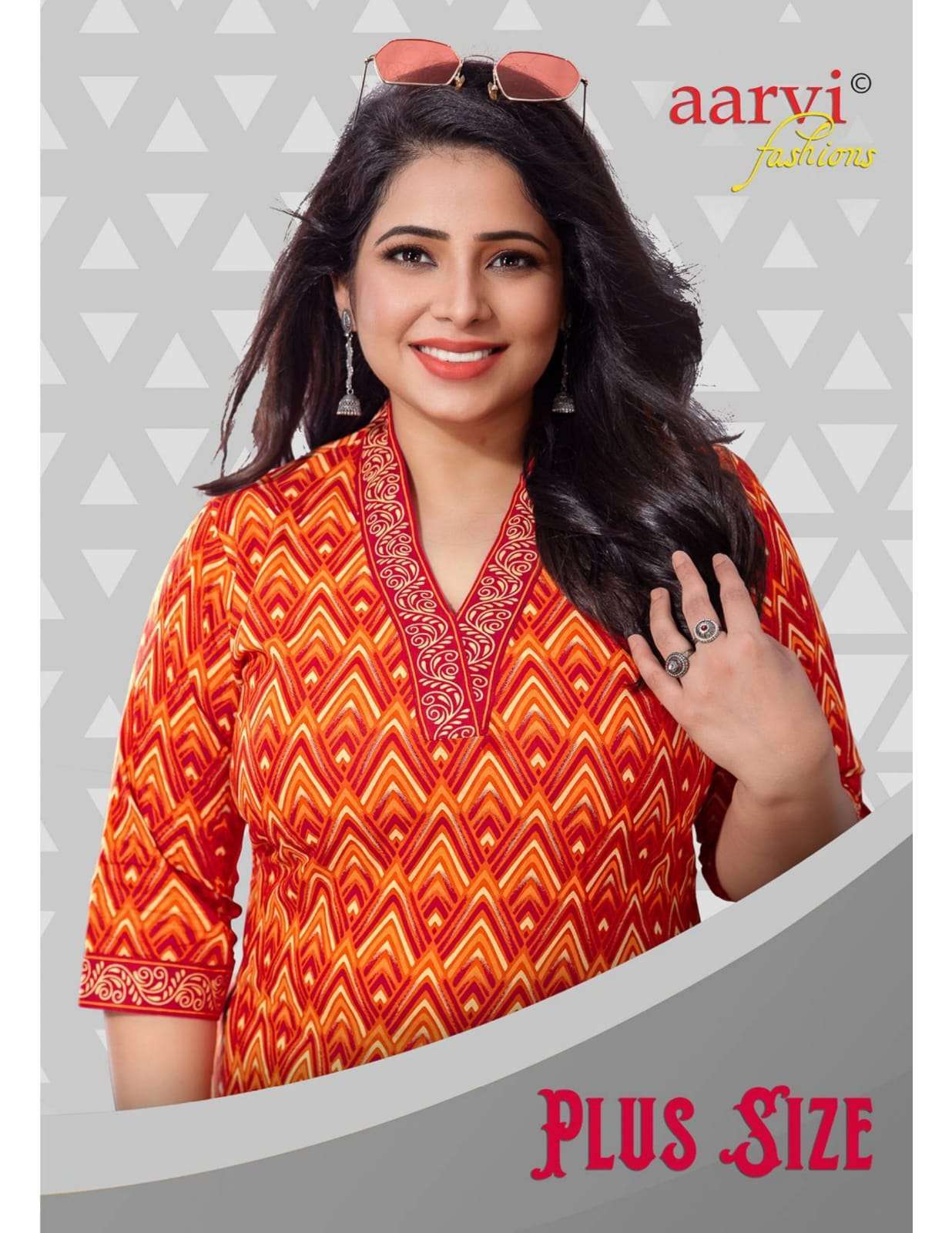 aarvi plus size vol 1 series 6061-6075 pure cotton kurti