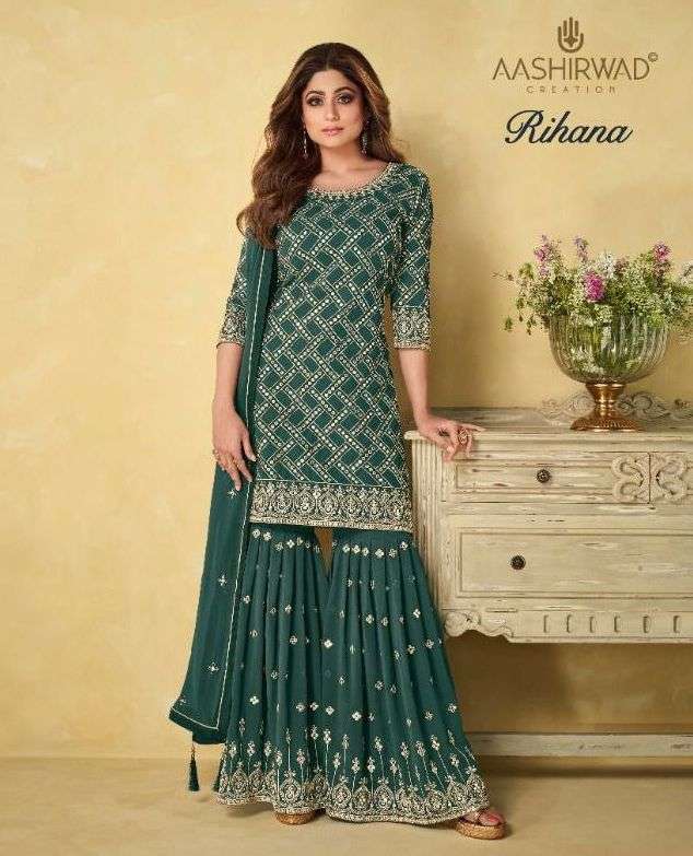 aashirwad rihanna series 9171-9174 real georgette suit 