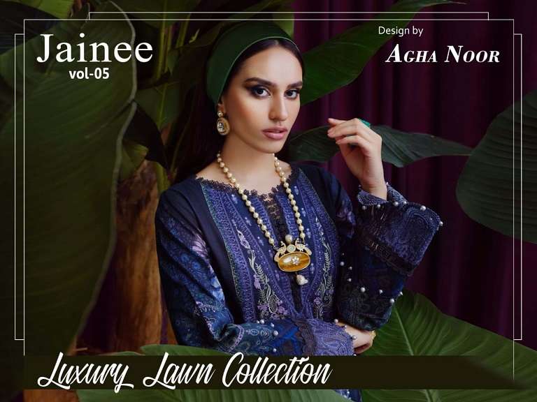 Agha Noor Jainee Vol-5 series 5001-5008 lawn cotton suit