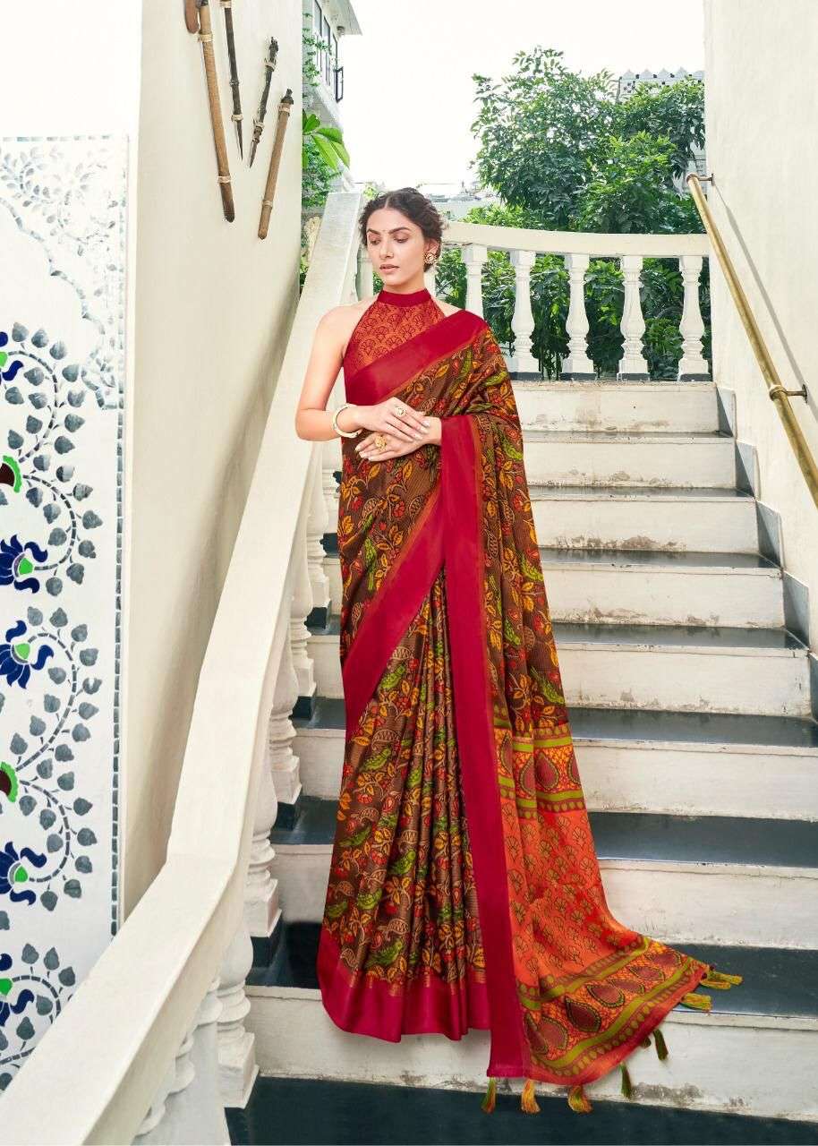 An Unique Single Green Color JALL DESIGN PRINT KOTA Saree