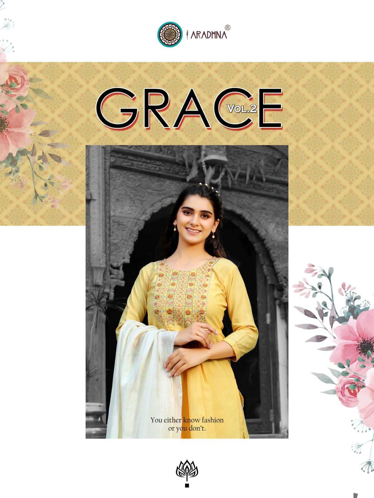 aradhna grace vol 2 series 1001-1004 cotton kurti with dupatta