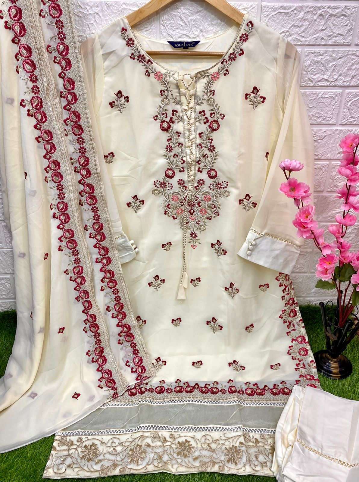 asimjofa designer heavy georgette suit 