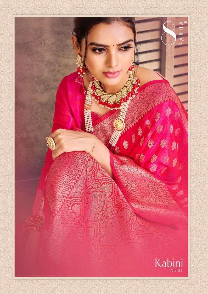 aura kabini vol 1 series 93501-93506 banarasi satin silk saree 