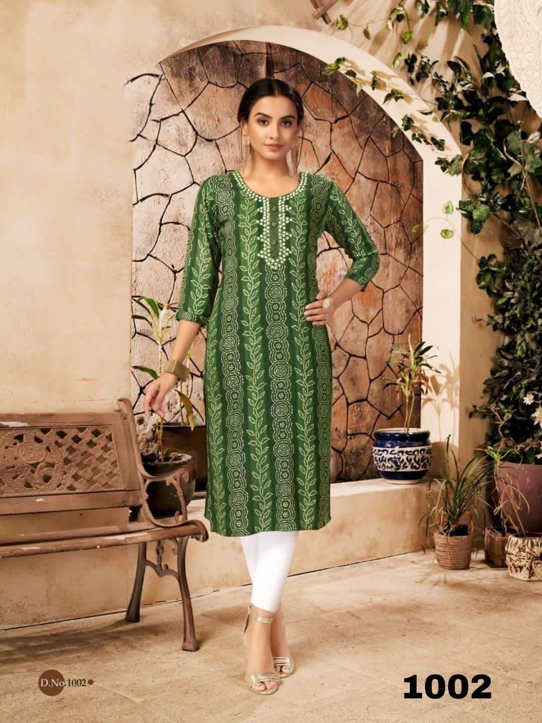 BANDHNI DESIGNER PURE 17 KG RAYON KURTI 