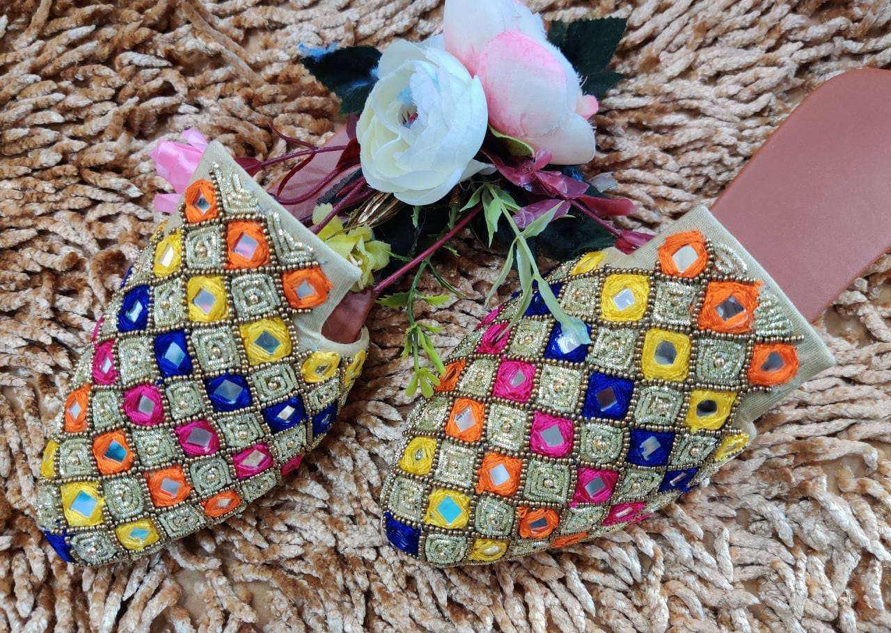 beautiful flats mules with handmade embroidered uppers