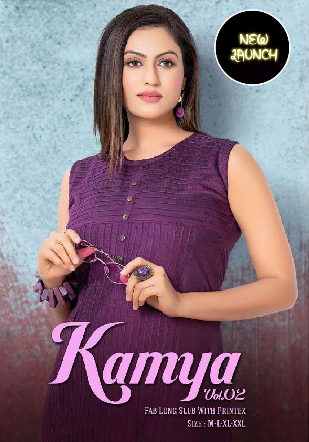 beauty kamya vol 2 series 201-208 heavy long slub kurti