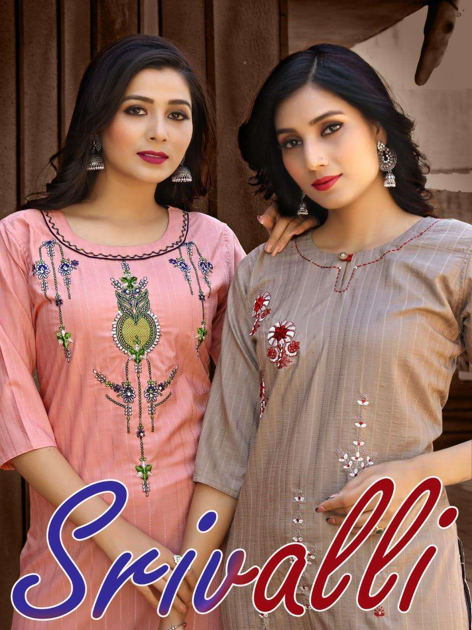 beauty queen srivalli series 01-08 heavy rayon kurti