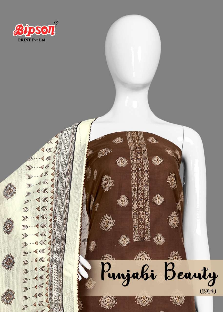 bipson cotton punjabi beauty 1914 pure cotton suit 