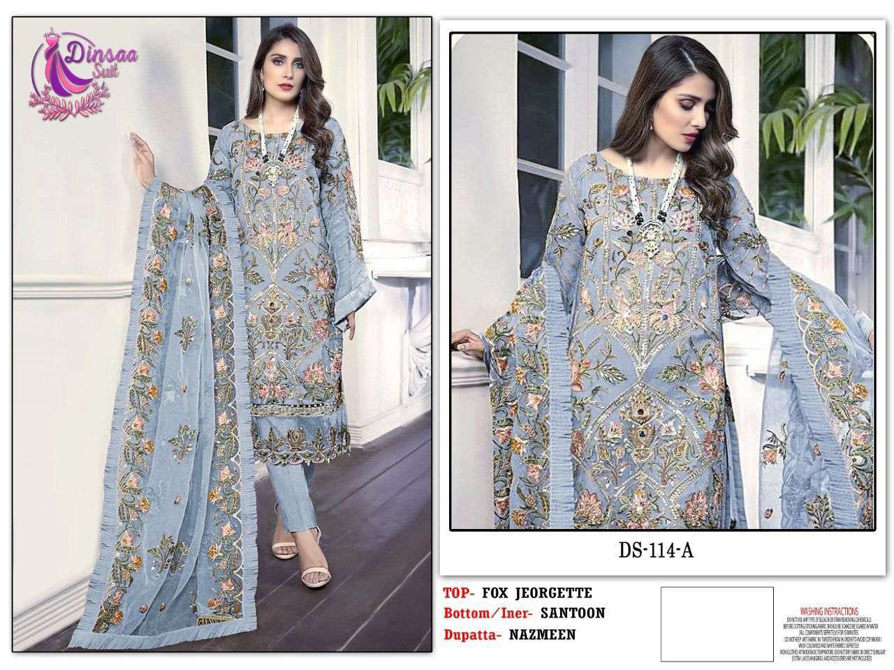 dinsaa suit d 114 faux georgette suit