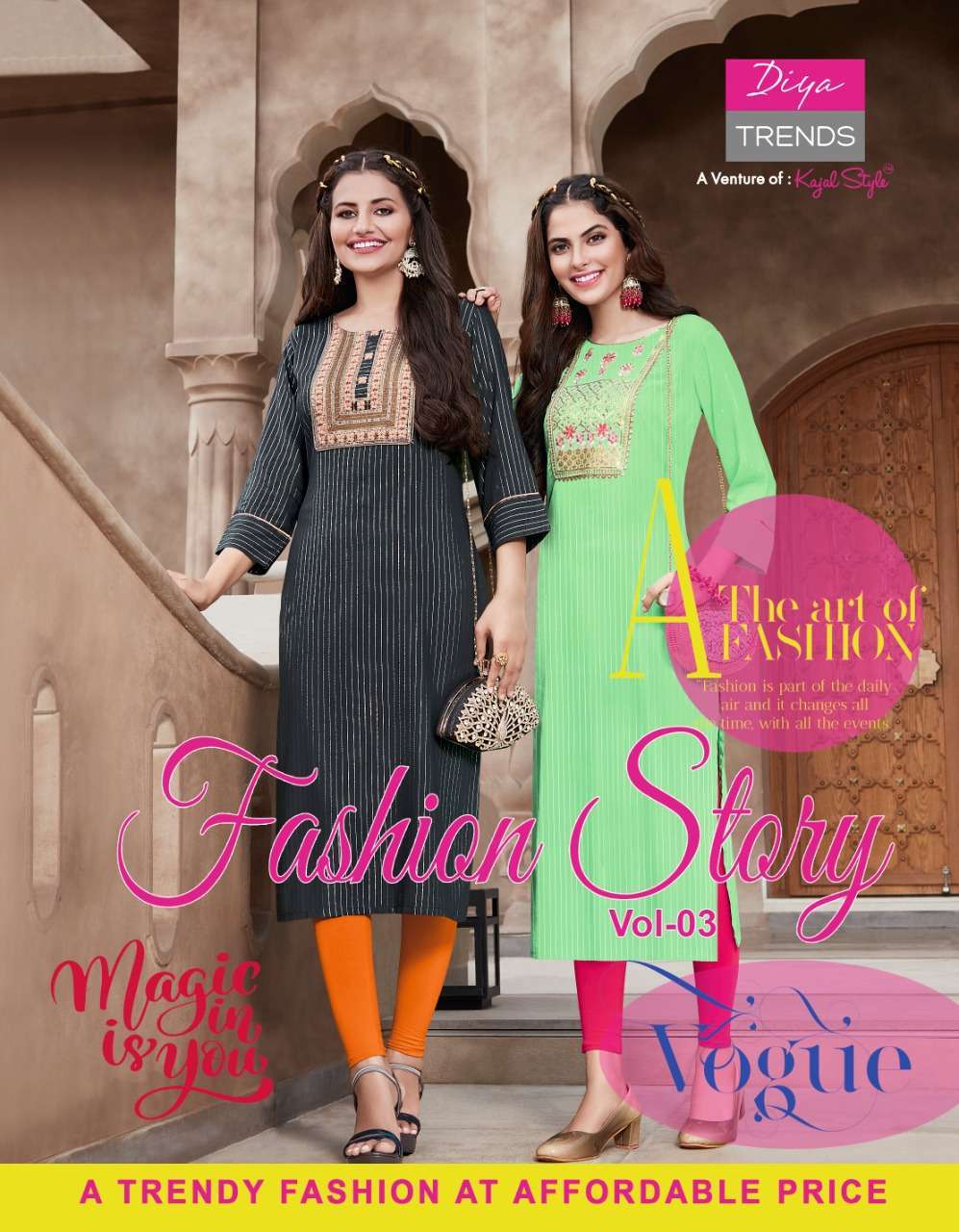 diya fashion story vol 3 series 3001-3012 14 kg fancy rayon kurti