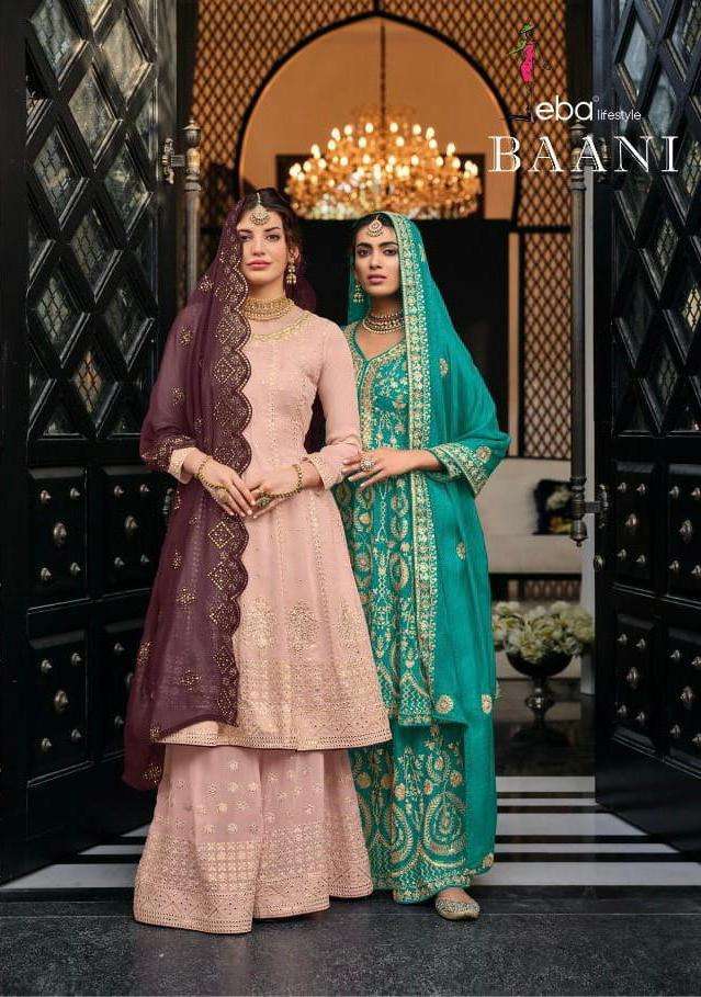 eba lifestyle baani series 1443-1445  georgette chinon suit