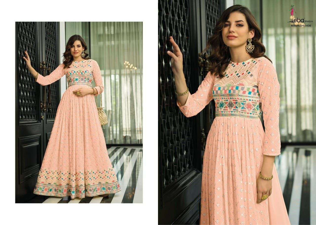 eba minkashi designer georgette suit 