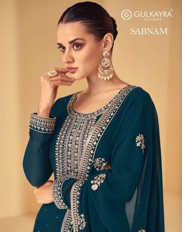 gulkayra sabnam series 7147-4151 real georgette suit