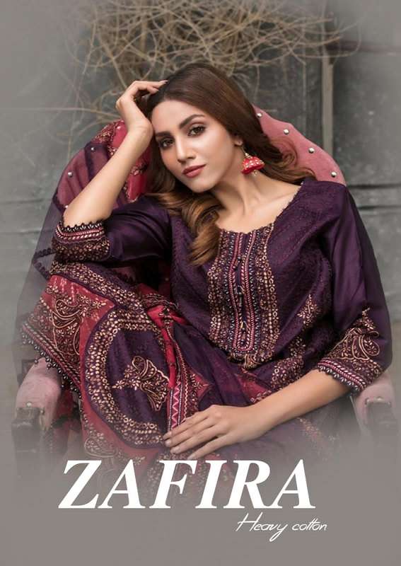 Hala Zafira Karachi series 1001-1004 pure lawn cotton suit