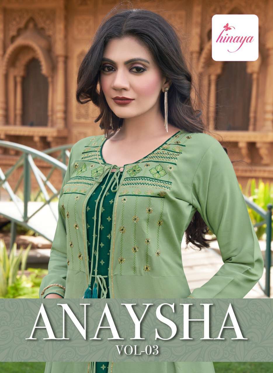 hinaya anaysha vol 3 series 3001-3004 rayon kurti
