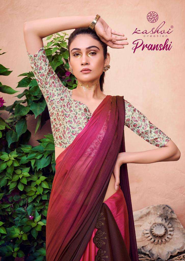 kashvi pranshi series 2581-2590 rainbow chiffon saree