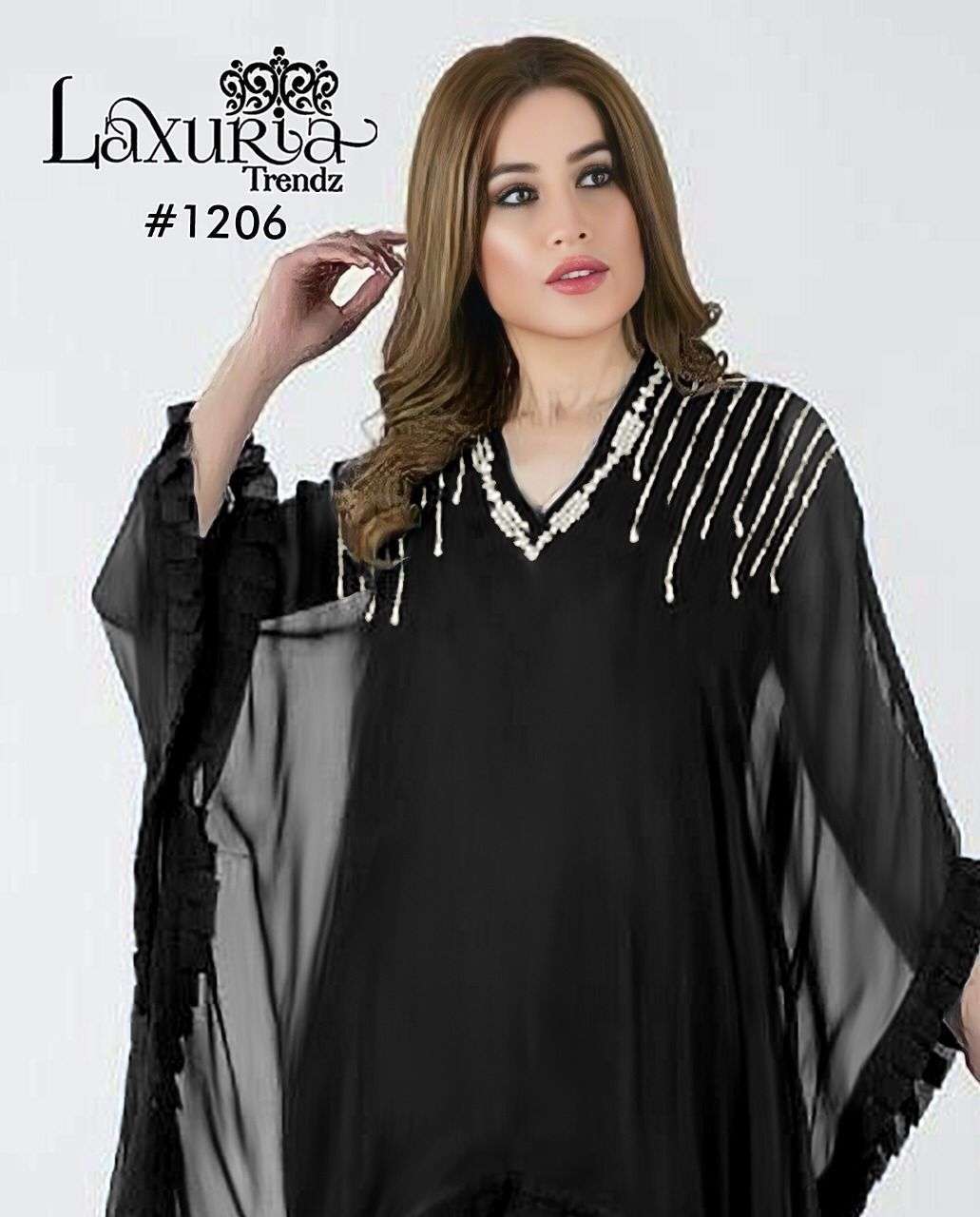 laxuria trendz 1206 Stitched Kaftan Fox Georgette 