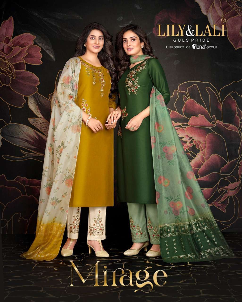 lily & lali mirage series 10101-10106 bemberg silk readymade suit 