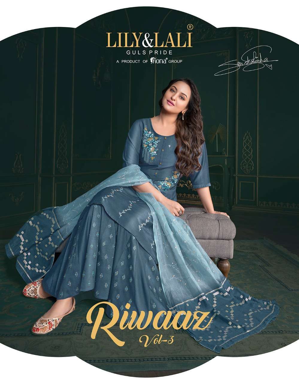 lily & lali riwaaz vol 3 series 10091-10098 bemberg silk readymade suit