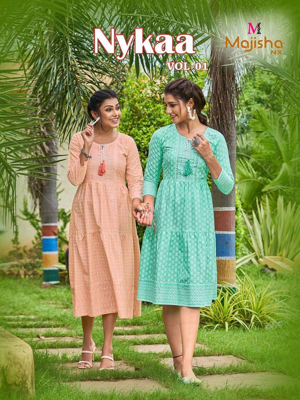 majisha nx nykaa vol 1 series 1001-1005 cotton mul mul kurti