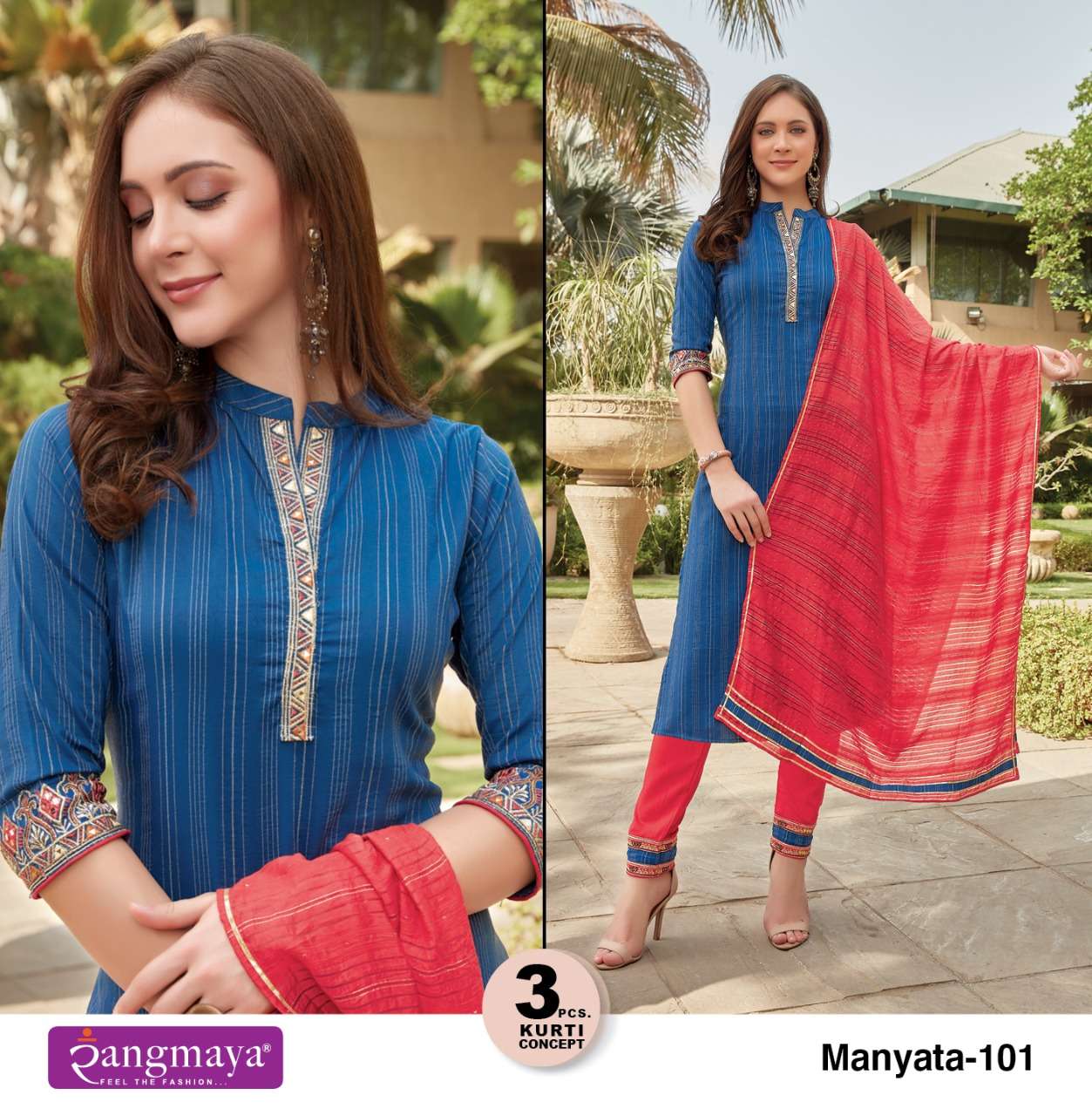 manyata vol 1 designer rayon readymade suit