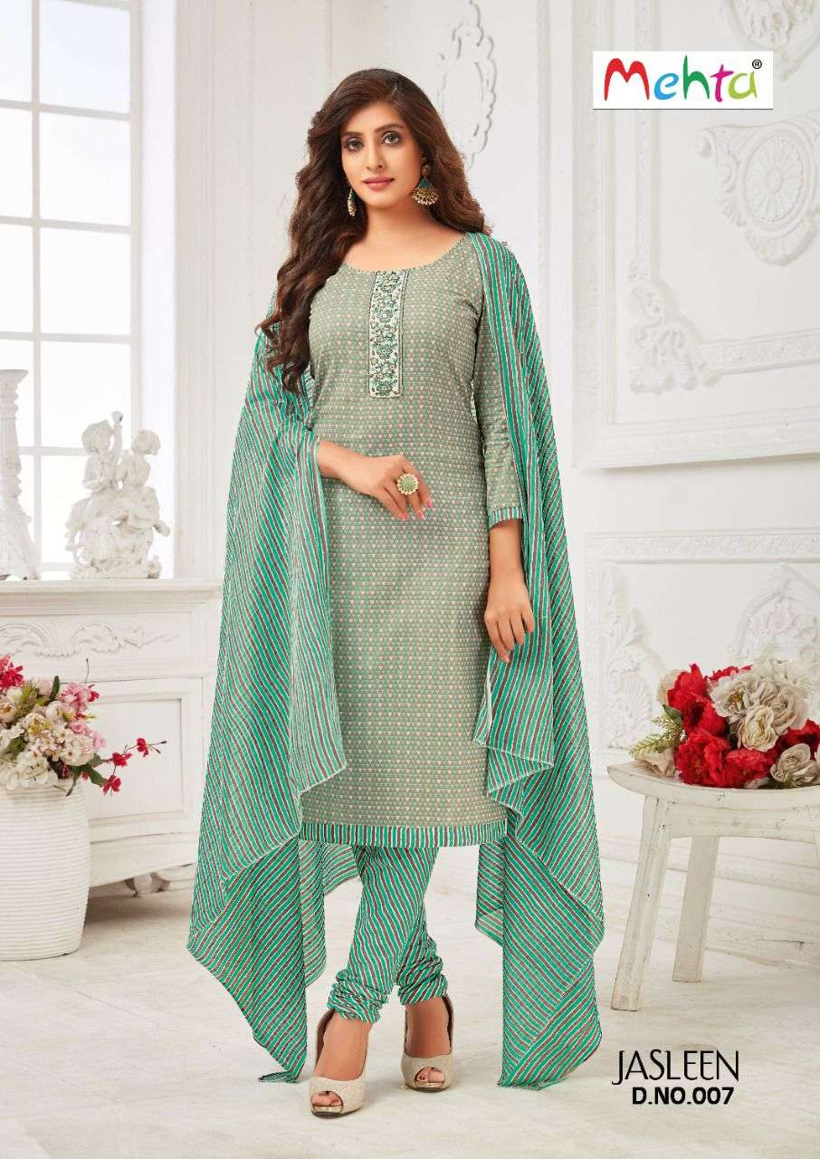 Mehta Jasleen series 001-008 pure cambric suit 