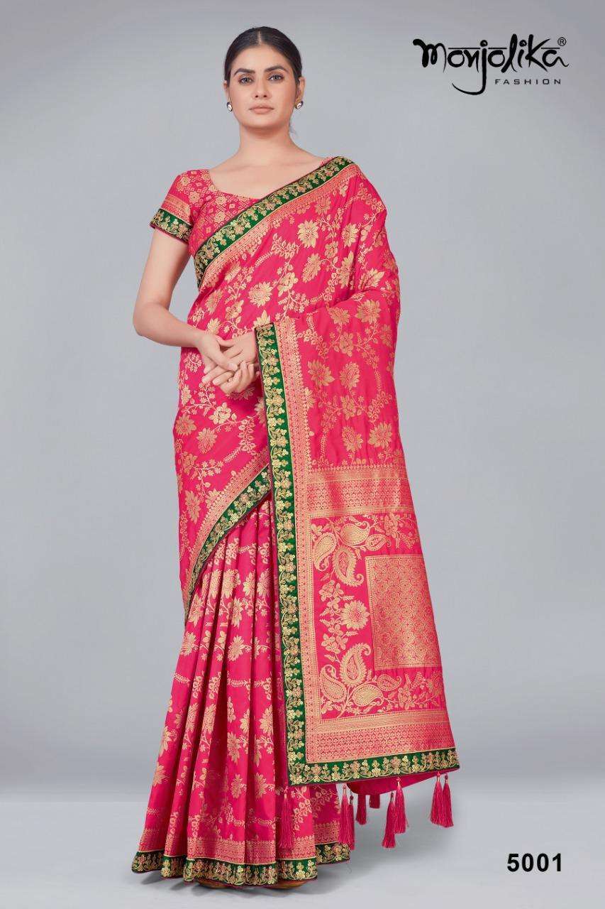 monjolika madhu kanta series 5001-5013 banarasi silk saree