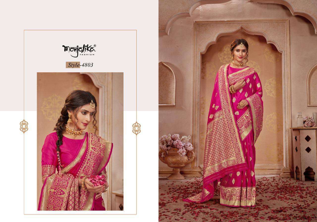 monjolika madhushree silk series 4801-4806 banarasi silk saree