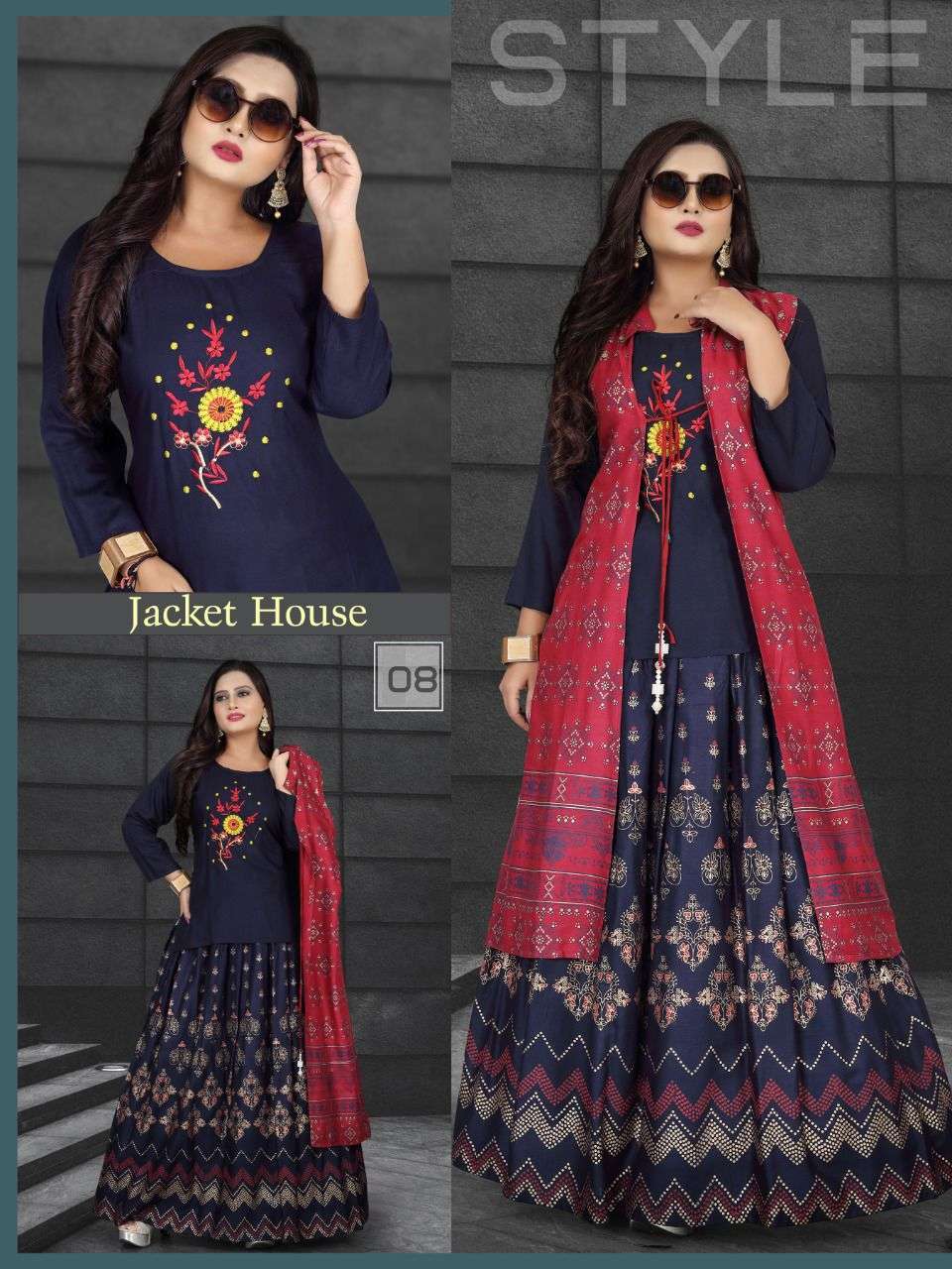 new jacket house vol 7 series 01-08 14 kg rayon kurti