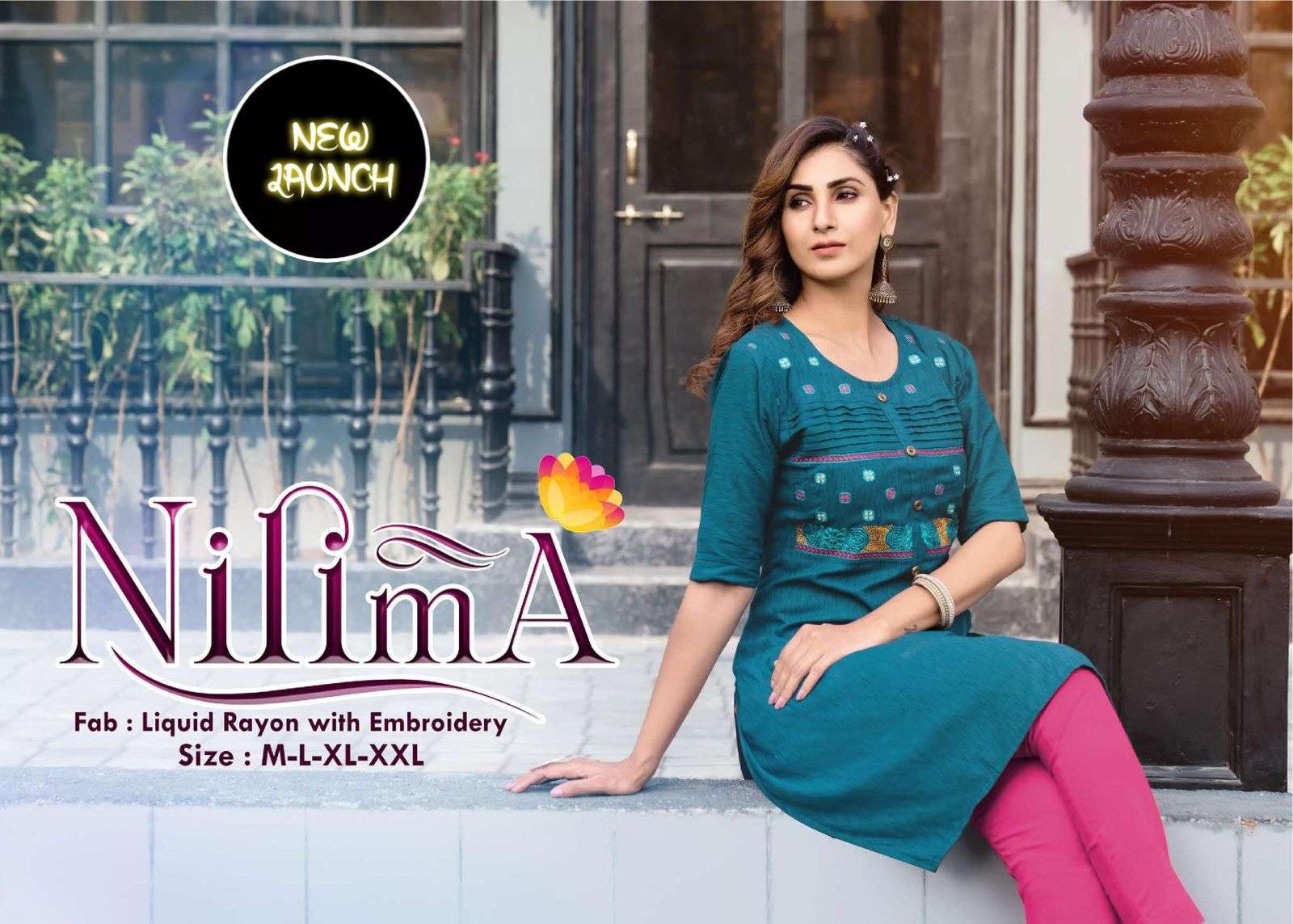 new riyaa nilima series 101-108 liquid rayon kurti