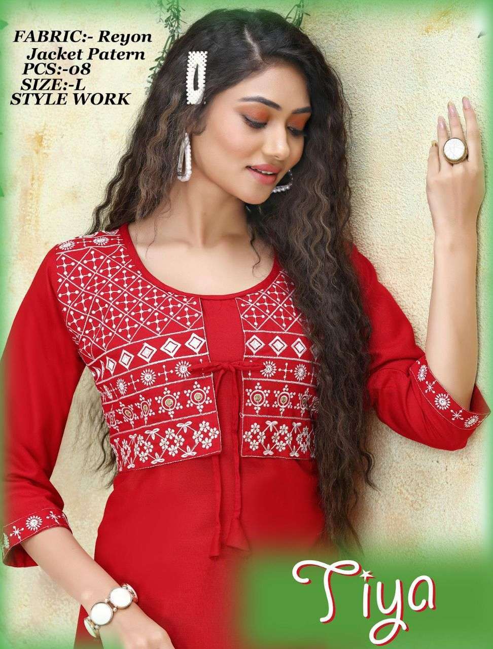 new riyaa tiya vol 1 series 1001-1006 rayon embroidery kurti