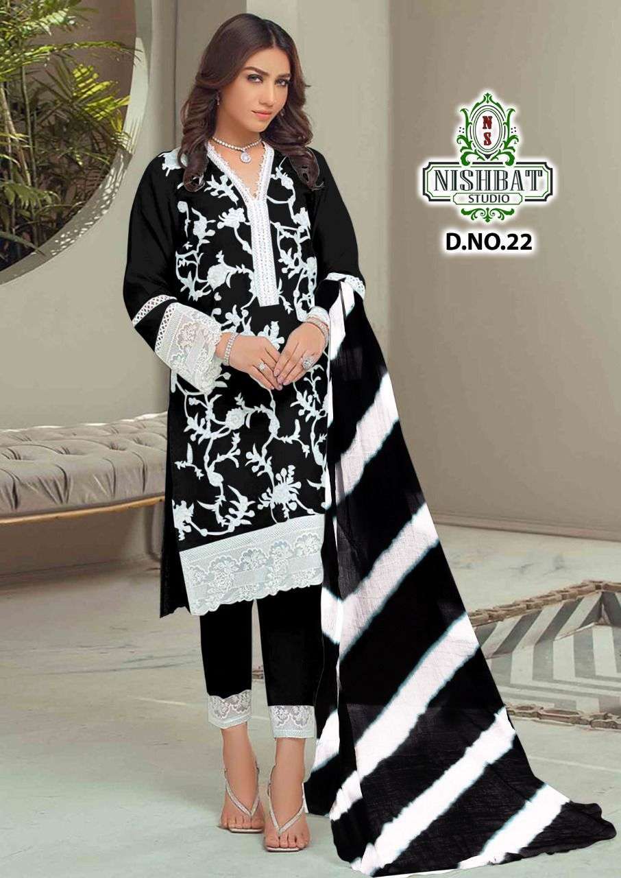 nishbat studio d no 22 pure georgette readymade suit