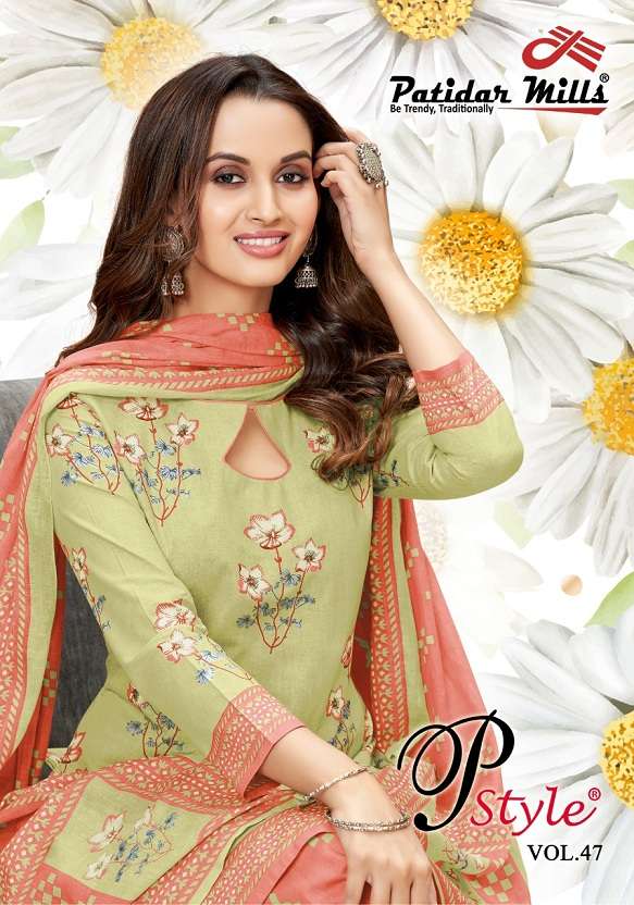 Patidar P Style Vol-47 series 4701-4716 pure cotton suit