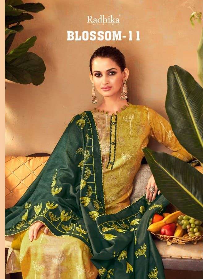 radhika blossom vol 11 series 34001-34008 blossom cotton suit