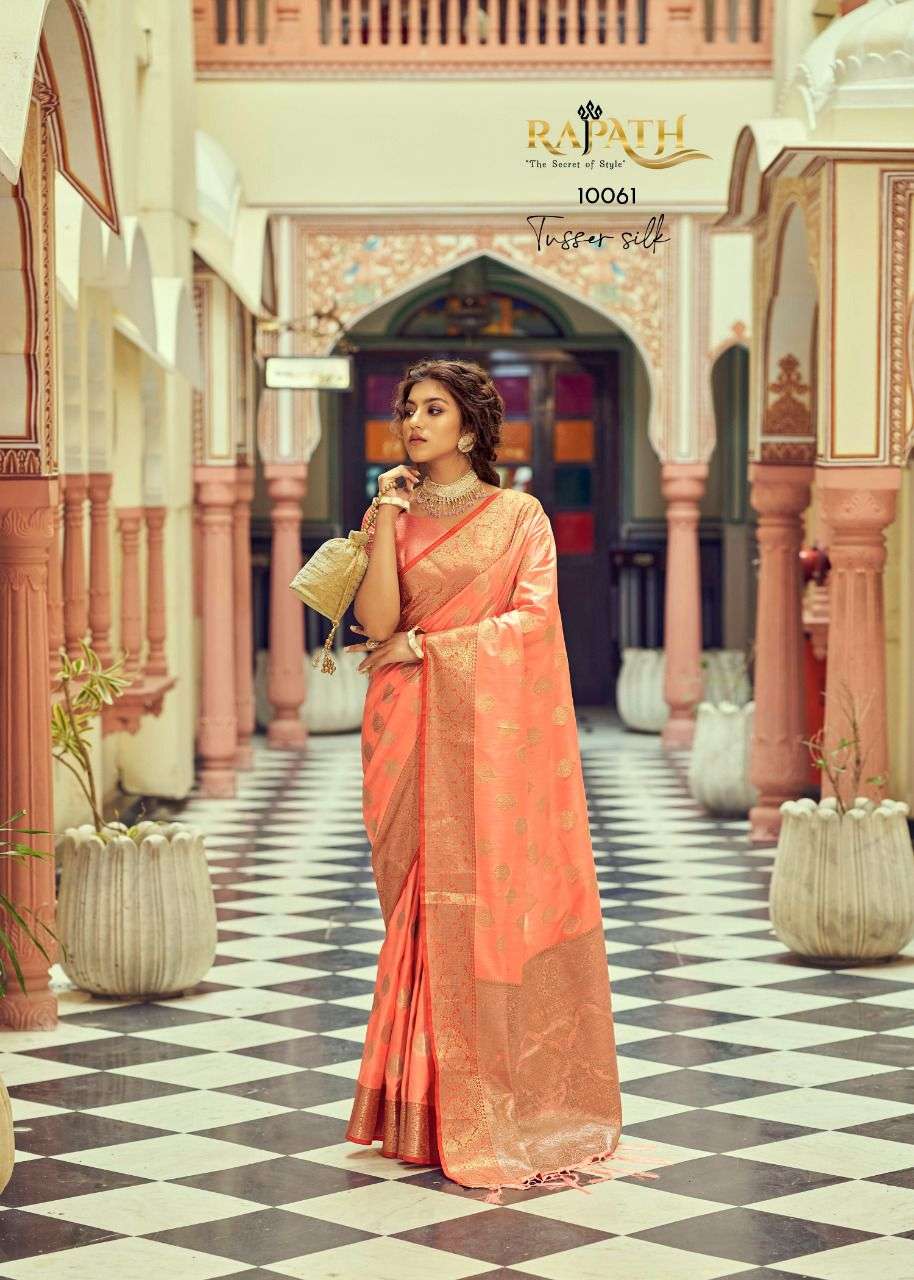 rajpath annalise designer soft tussar saree 