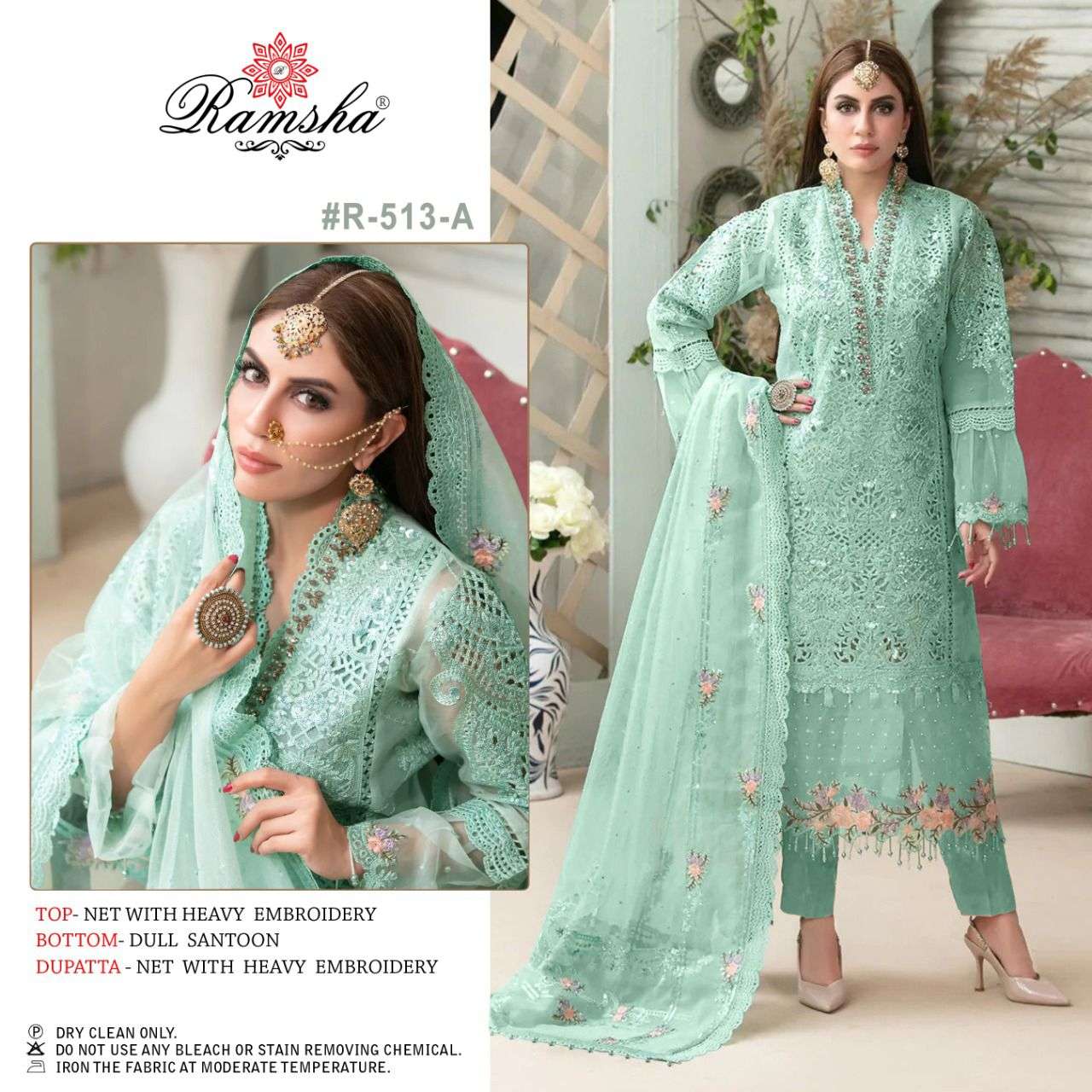 Ramsha r-513 nx designer net suit 