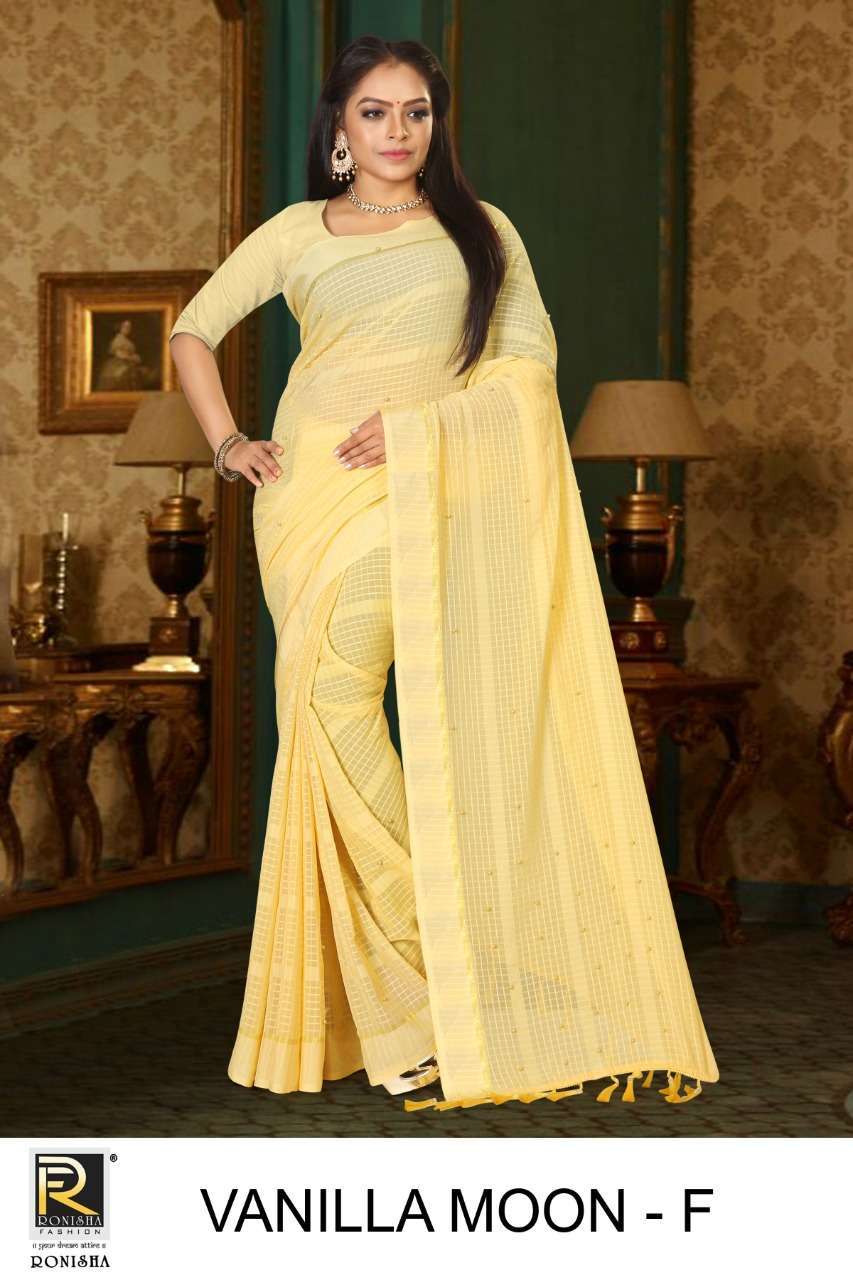 ranjna vanilla moon chiffon pattern saree