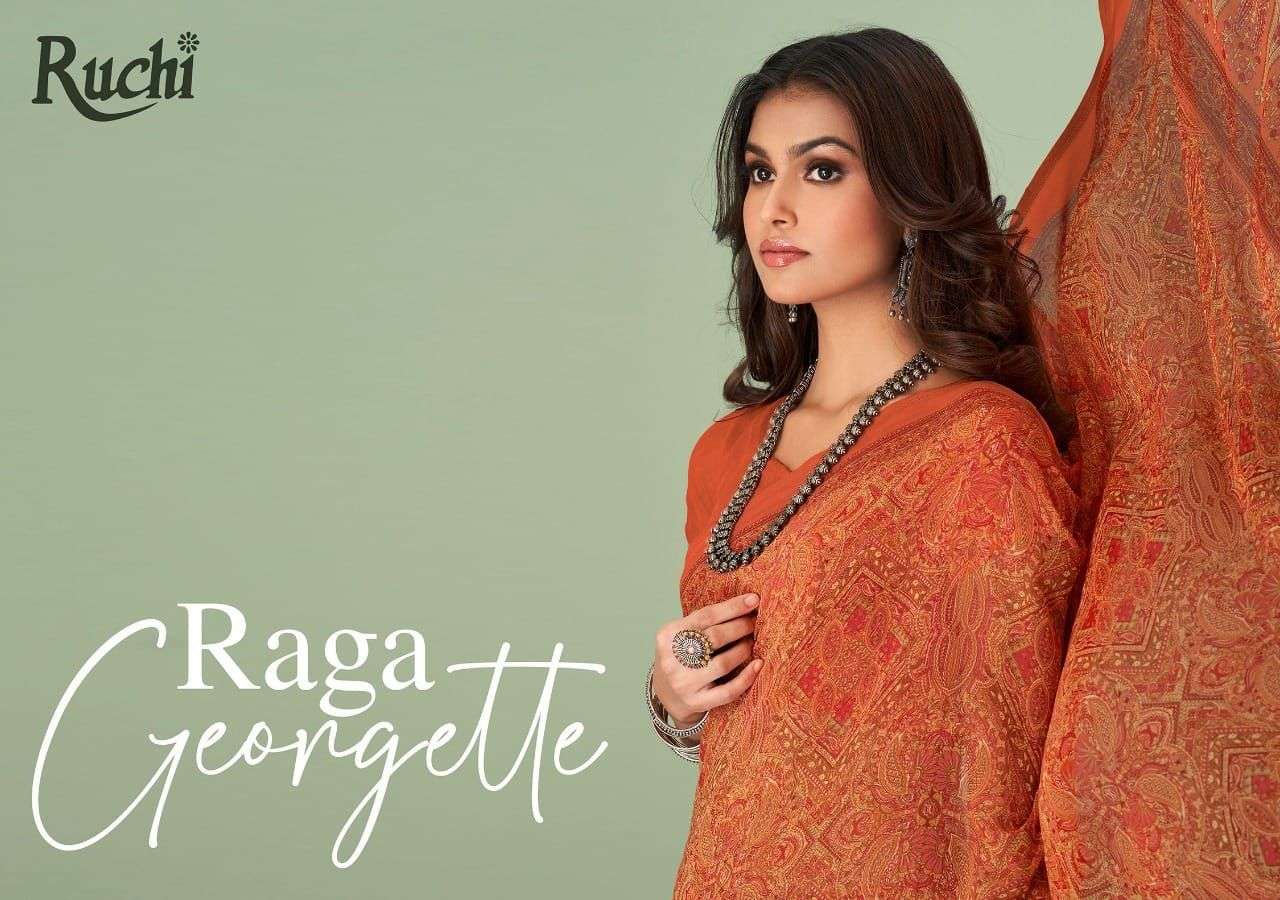 ruchi ragaa georgette designer georgette saree