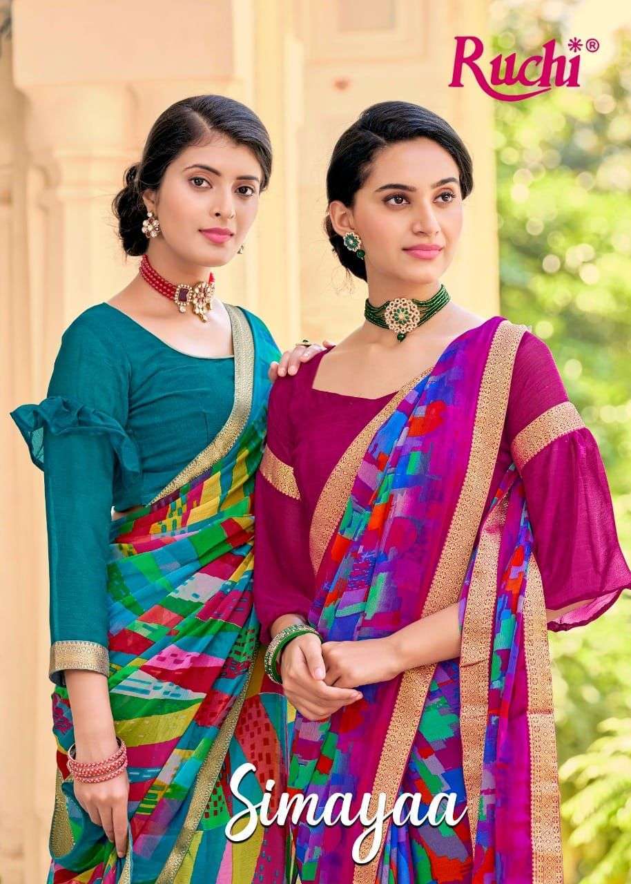 ruchi simayaa 12th edition series 18301-18303 chiffon saree 