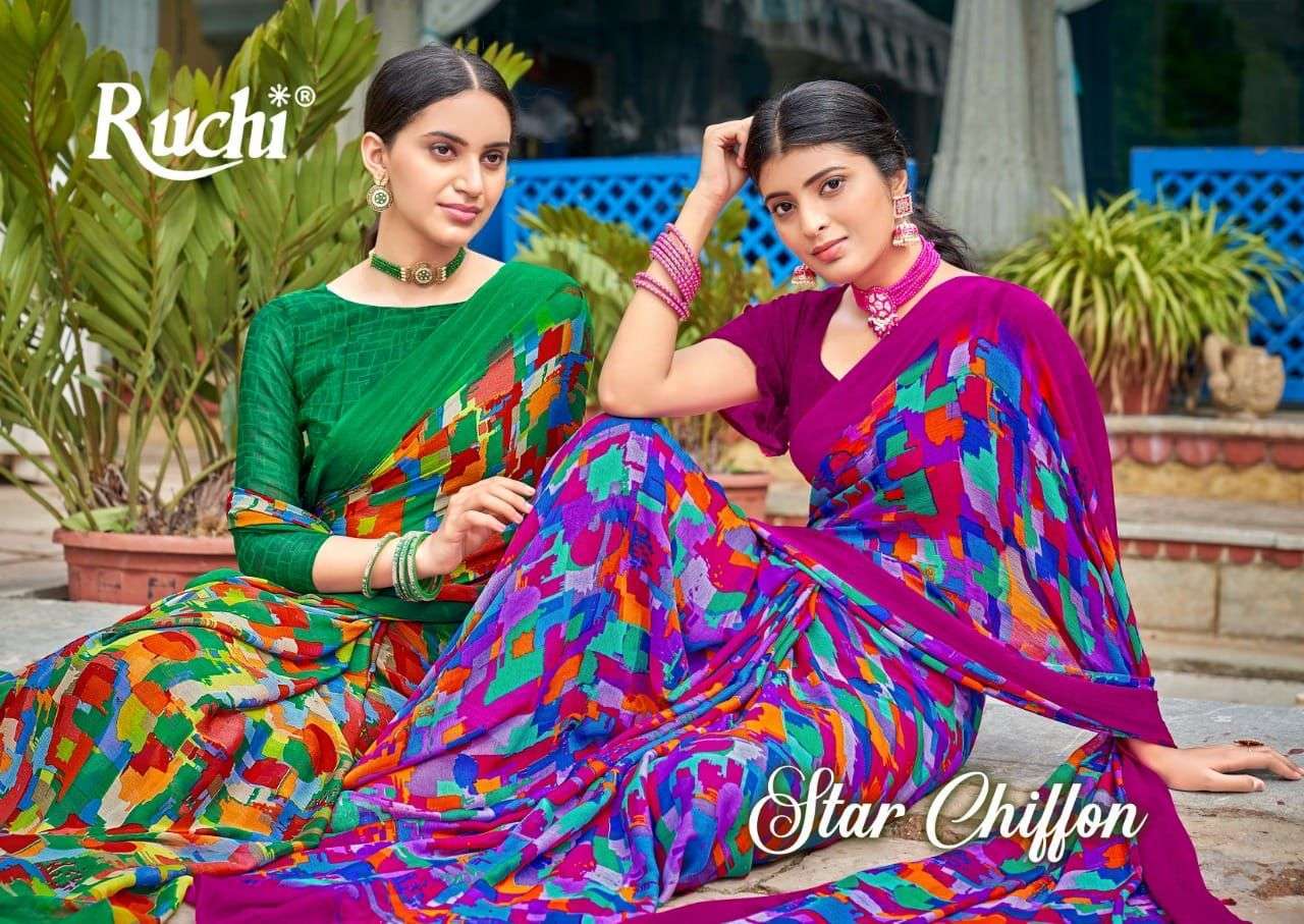 ruchi star chiffon vol 84 series 18101-18103 chiffon saree