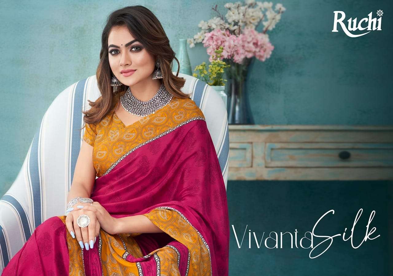 ruchi vivanta silk vol 13 series 18201-18203 silk crape saree