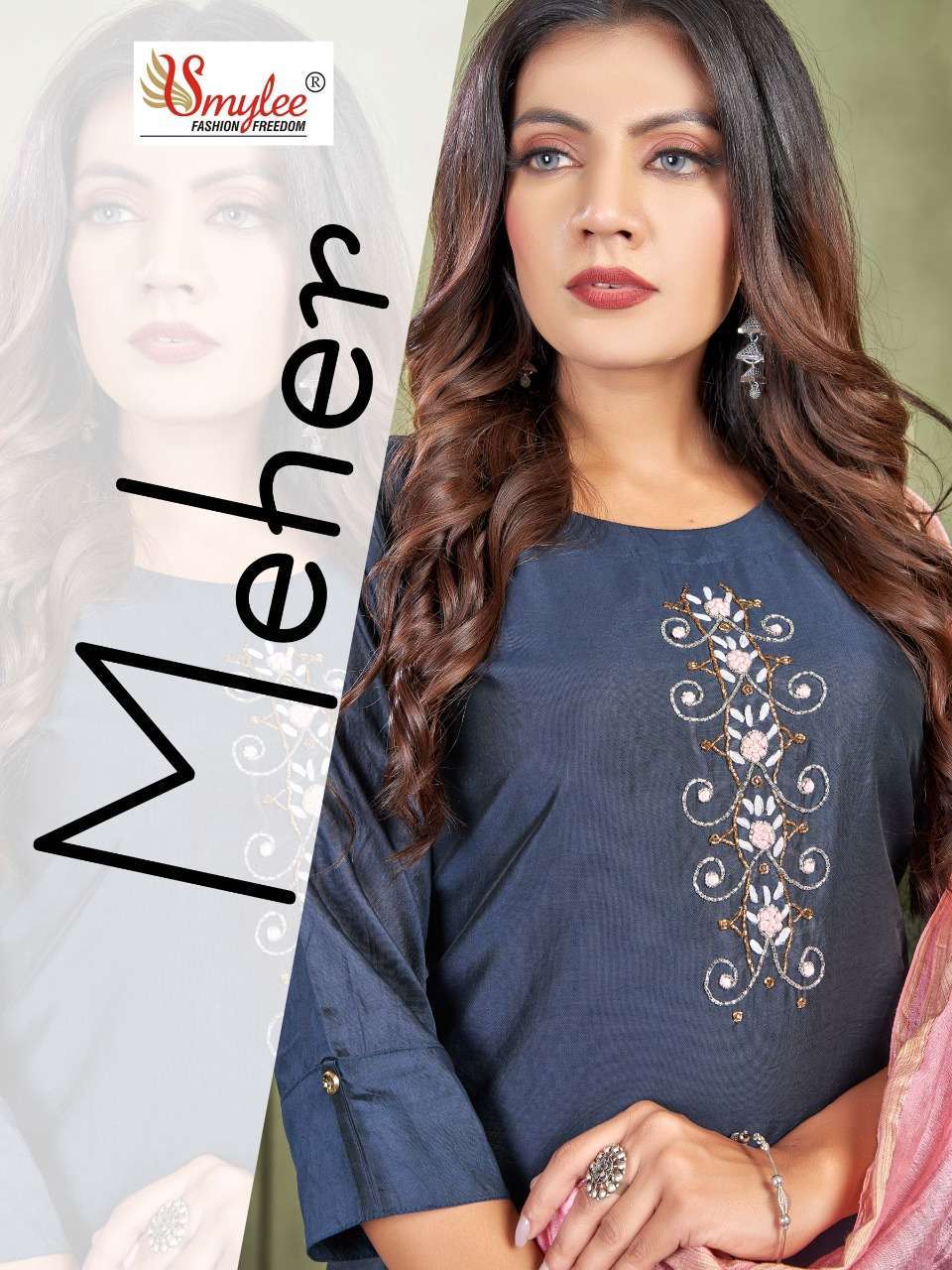 rung meher series 1001-1008 heavy silk readymade suit