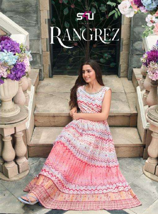 s4u rangrez series 01-05 sequin chinon kurti 