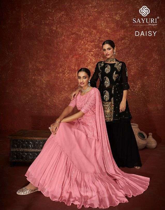 sayuri daisy series 9505-9507 real georgette readymade suit