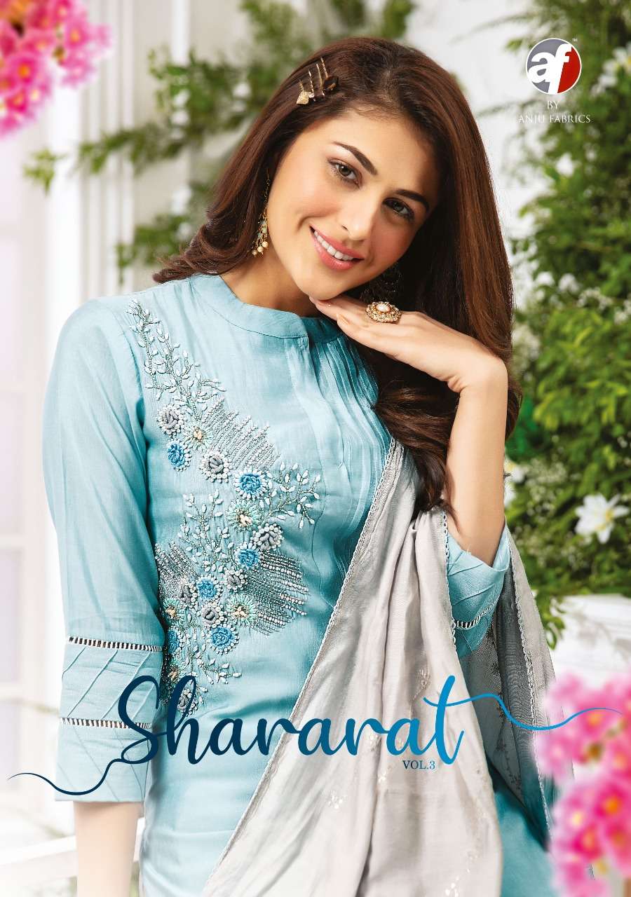 shararat vol 3 designer pure viscose modal readymade suit 