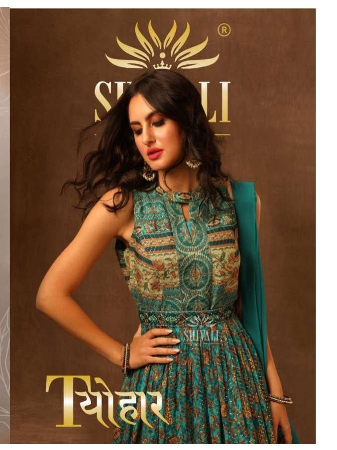 shivali tyohaar gorgeous upada prints gown with dupatta collection