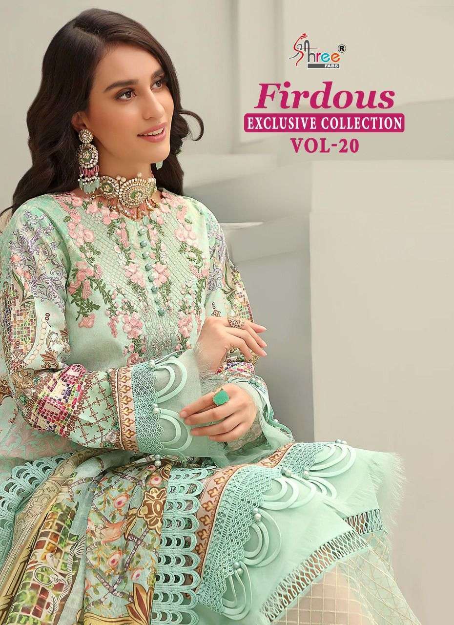 shree fabs firdous exclusive collection vol 20 series 2329-2336 pure jam cotton suit