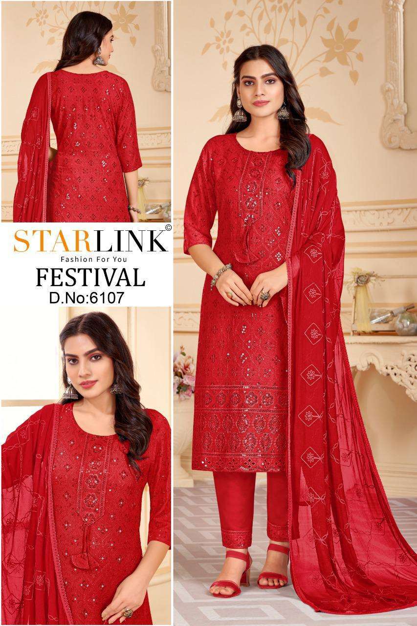 starlink festival series 6101-6118 rayon readymade suit