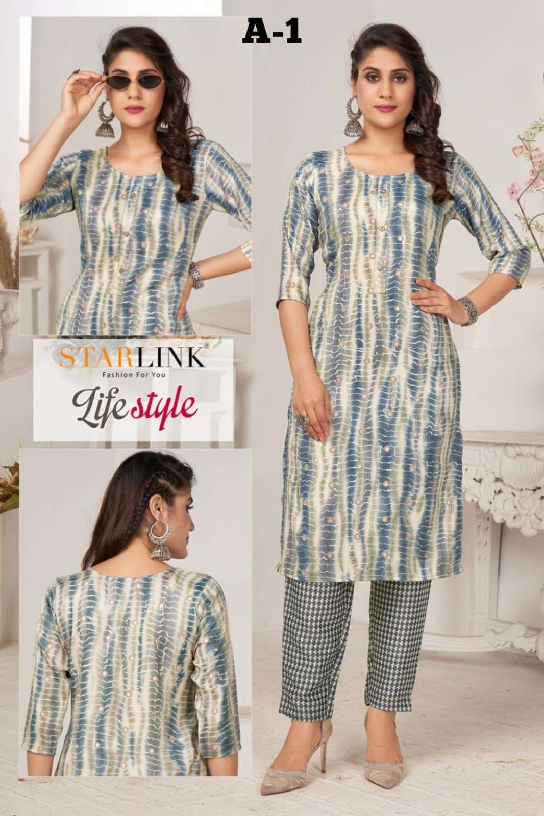 starlink lifestyle series 1-5 rayon two tone kurti