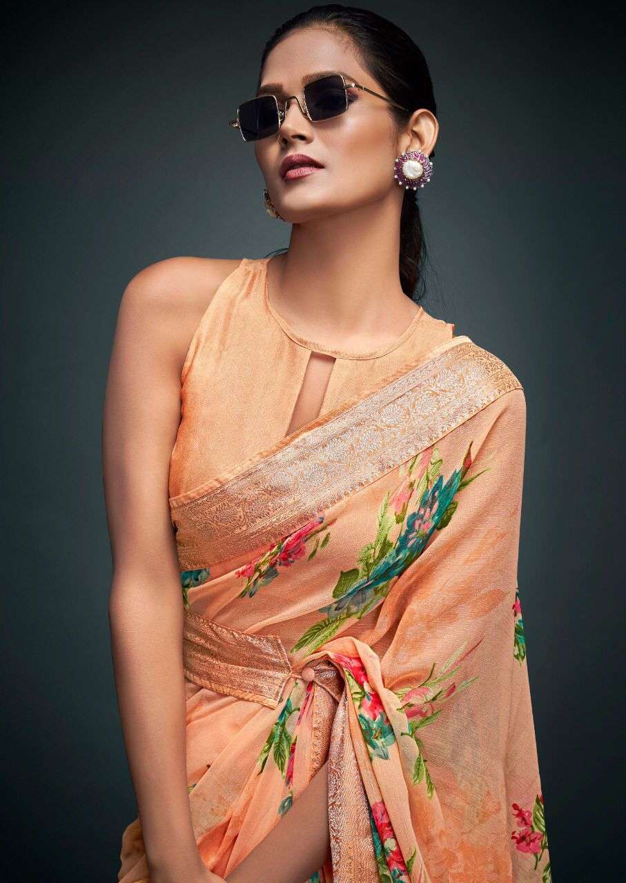 stavan vastra designer georgette saree 